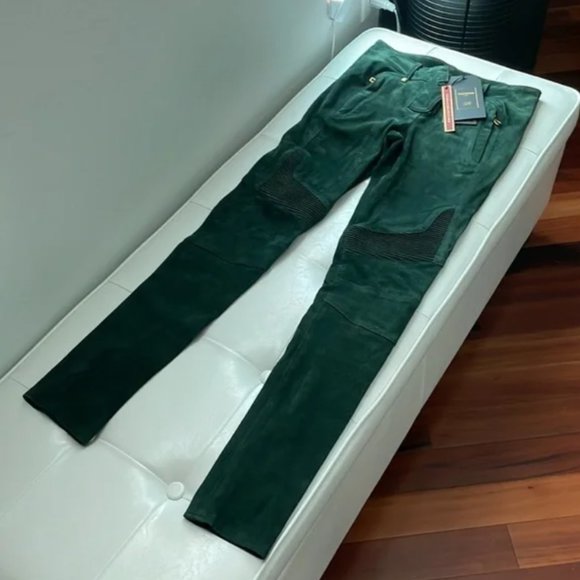 NWT BALMAIN H&M Suede Pants Size 4 - Picture 5 of 7